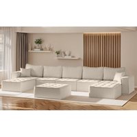 Wohnlandschaft Sofa U-Form Modulsofa-Set 6-teilig sande Stoff Alpine Beige Wohnlandschaft Sofa U-Form Modulsofa-Set 6-teilig sande Stoff Alpine Beige von FUN MOEBEL