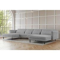 Wohnlandschaft U-Form Sofa agada in Stoff Poso Hellgrau Wohnlandschaft U-Form Sofa agada in Stoff Poso Hellgrau von FUN MOEBEL
