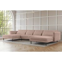 Wohnlandschaft U-Form Sofa agada in Stoff Poso Hellrosa von FUN MOEBEL