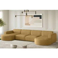 Wohnlandschaft U-Form Sofa palma xl in Stoff Scala Senfgelb Wohnlandschaft U-Form Sofa palma xl in Stoff Scala Senfgelb von FUN MOEBEL