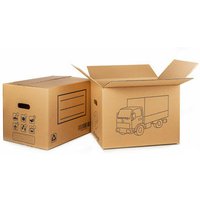 Umzugsbox aus karton mit gestanztem griff 50 x 35 x 35 cm - 80019 von FUN&GO