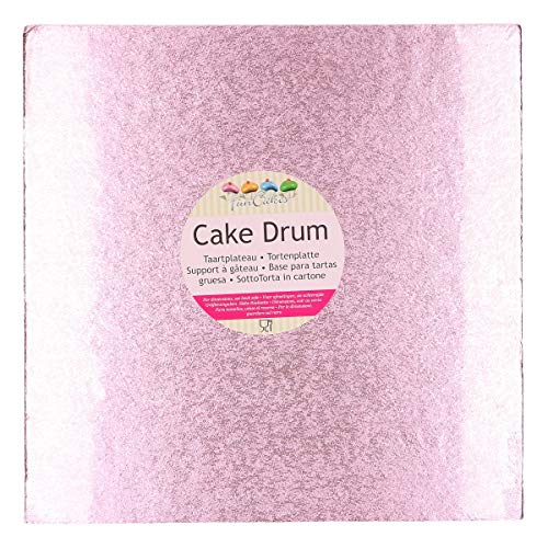 FunCakes FC1830VK Cake Board-Quadratische Kuchenplatte in der Farbe Pink-mehrmals verwendbar-30,5cm, Papier, bonbon-rosa von FunCakes