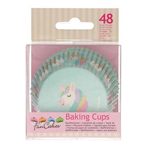 FunCakes FC4025 hochwertige Muffinförmchen/Backförmchen-Einhorn-mit fettdichter Beschichtung-perfekt für Cupcakes, Muffins oder Brownies-48 Stück, Papier von FunCakes