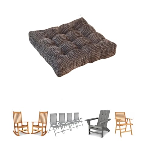 Weiches Sitzkissen für Esszimmerstühle, Sesselerhöhung, quadratisches Sitzkissen für Couch, Sofa, Büro, Esszimmer, Terrasse (Dunkelgrau, 45 x 45 cm) von FUNCITTE