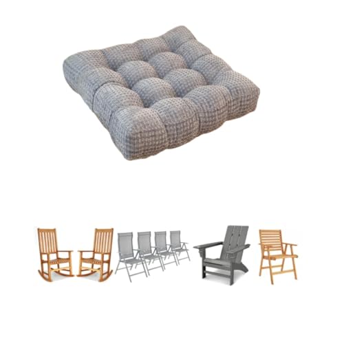 Weiches Sitzkissen für Esszimmerstühle, Sesselerhöhung, quadratisches Sitzkissen für Couch, Sofa, Büro, Esszimmer, Terrasse (Hellgrau, 40 x 40 cm) von FUNCITTE