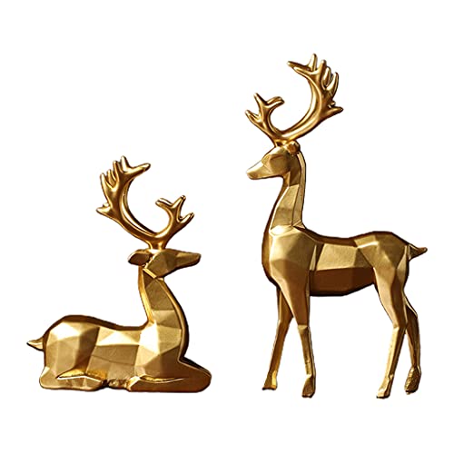 FUNCOCO Rentier Figuren, Rentier Figuren 2er Set für Büro Schlafzimmer Goldene Hirsche Weihnachtsschmuck FUNCOCO Rentier Figuren, Rentier Figuren 2er Set für Büro Schlafzimmer Goldene Hirsche Weihnachtsschmuck von Lulizzie