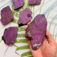 1Pc Polished Purpurite Slab With Stand | Natural Purple Mineral Specimen Jewelry Grade Stone Unique Gift Collection von FUNCRYSTAL