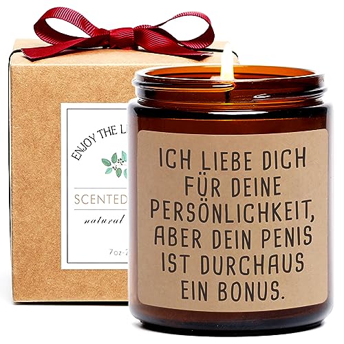 Lustiges Geschenk für Freund, Ehemann, Ich Liebe Dich für Deine Persönlichkeit Duftkerze Einzigartiges Unhöfliches Geburtstags Jahrestags Valentinstagsgeschenk für Freund ihn Verlobte Männer braun von FUND AMLIGHT