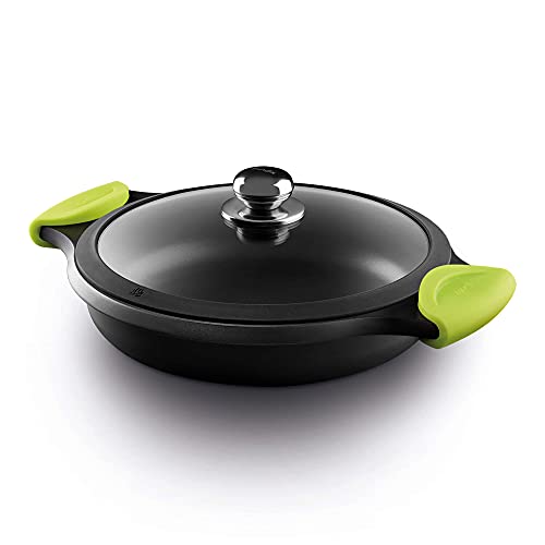 CACEROLA BAJA INDUCTION 24 CM CON TAPADERA Y ASAS DE SILICONA KIWI, Schwarz von Fundix