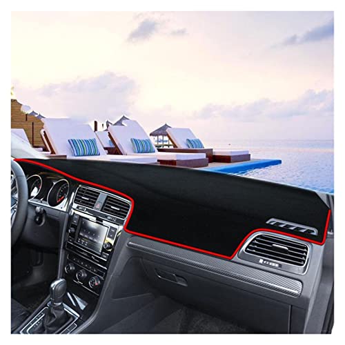 Armaturenbrett Abdeckung Für VW Für Golf 7 Für Mk7 2010-2018 Auto Dashboard Abdeckung Matte Pad Dashmat Vermeiden Licht Pad Sonnenschutz Armaturenbrett-Kissen (Farbe : Rot, Größe : LHD) von FUNFOB