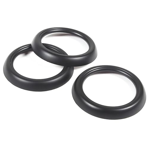 Auto Innenraum Für Mazda Für MX-5 2016-2023 ABS Carbon Faser Auto Dashboard Air Outlet Dekorative Ring Aufkleber Auto Innen 3Pcs Innendekoration Set(Color:Mattschwarz) von FUNFOB