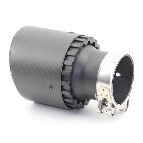 FUNFOB Auspuffblenden Auspuffrohr Schalldämpfer Endrohr Aluminiumlegierung Mit Kohlefaser Schwarz 89/101 Mm Allzweck-Automodifikation Auto Auspuffroh(60-101mm) von FUNFOB