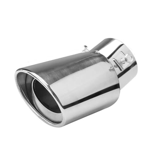 FUNFOB Auspuffblenden Auto-Auspuffendrohr Schalldämpferspitze Edelstahl Gerade/gebogen Schalldämpfer Universal Endrohr Auto Ersetzen Auto Auspuffroh(Silver Bend) von FUNFOB