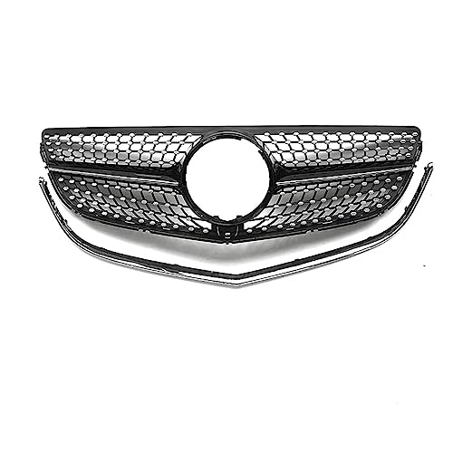 FUNFOB Front Kühlergrille Oberer Kühlergrill Für Mercedes Für Benz E Coupe C207 A207 W207 2014–2017 E250/E400 Diamant Stil Schwarze Auto Frontstoßstange Haube Netzgrills Auto Kühlergitter von FUNFOB
