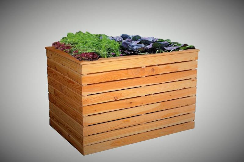 FUNGOO Hochbeet Hochbeet 11 IRENA 100x70x72 cm Lärchenholz Bausatz vormontiert von FUNGOO