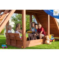 Fungoo - Modul 'Beach' teak Sandkasten mit Sitzmöglichkeit, umbaubar zur Abdeckung für MyHouse, Myside, MySpace von FUNGOO