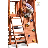 Fungoo - Modul 'Step On' teak Kletterwand mit Klettersteinen von FUNGOO