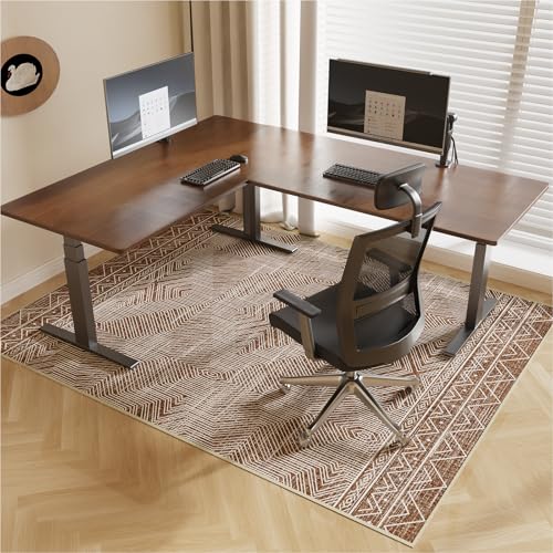 FUNMAT Bürostuhlmatte für Hartholz- und Fliesenböden, 152,4 x 190,5 cm, große Stuhlmatte für Rollstühle, rutschfester Untertischteppich, Bodenschutz für Zuhause, Büro, waschbarer Teppich für von FUNMAT