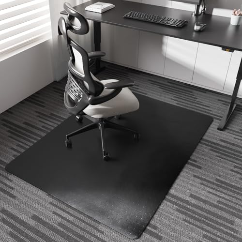 FUNMAT Stuhlmatte für Teppich, 91,4 x 121,9 cm, Schreibtischstuhlmatte für Teppichböden, rutschfeste Büro-Vinyl-Matte für Teppich mit Nieten, leicht gleitend, robuste Bodenschutzmatte für Heimbüro von FUNMAT