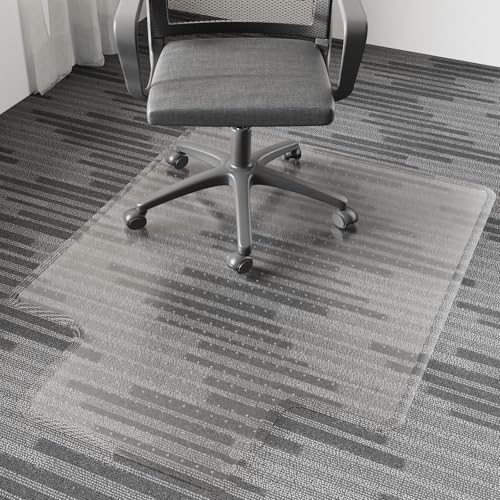 FUNMAT Stuhlmatte für Teppich, 91,4 x 121,9 cm, leicht gleitend, Schreibtischstuhlmatte für Teppichböden, abgeschrägte Kanten, Vinylmatte mit Griffen, robuster Teppichschutz für Zuhause, Büro von FUNMAT