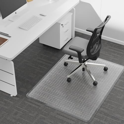 FUNMAT Stuhlmatte für Teppich, 91,4 x 121,9 cm, leicht gleitend, Schreibtischstuhlmatte für Teppichböden, abgeschrägte Kanten, Vinylmatte mit Griffen, robuster Teppichschutz für Zuhause, Büro von FUNMAT