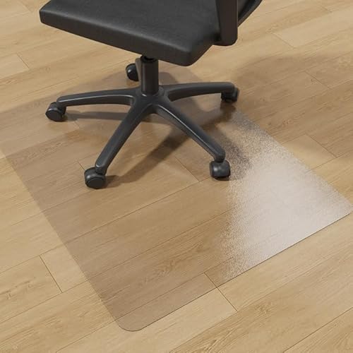 FUNMAT Transparente Stuhlmatte, 121,9 x 91,4 cm, Stuhlmatte für harte Böden, Schreibtisch-Bodenmatte für Gaming-Stuhl, rutschfeste Vinyl-Bodenmatte für Zuhause, Büro, Wohnzimmer, transparent von FUNMAT