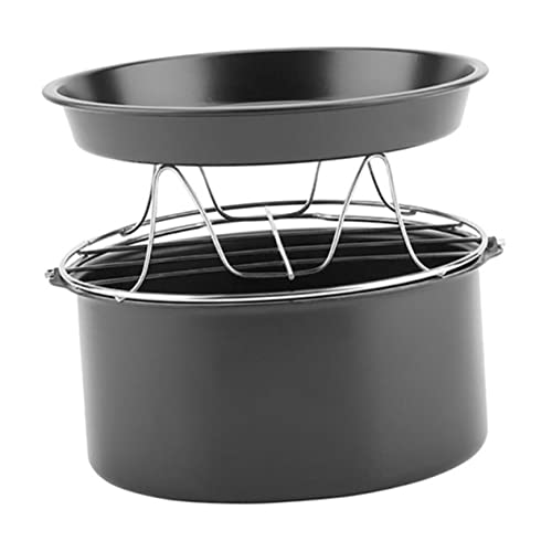 FUNNETOYU 1 Satz Backkuchenkorb Zubehör Backen Kuchenform Luftfritteuse Pizzapfanne Backformen Backvorgänge Küchenwerkzeuge Rostfreier Stahl Schwarz von FUNNETOYU