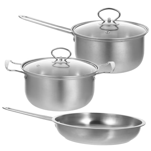FUNNETOYU Kochtopf-set Edelstahl Suppentopf Soßentopf Pfanne Wärmeleitend Sicher Zum Kochen Für Chinesisches von FUNNETOYU