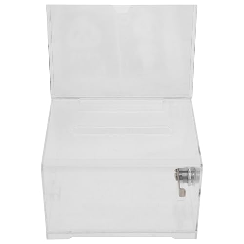 FUNNETOYU 1 Satz Transparente Spendenbox mit Schloss Acryl Vorschlagsbox für Spenden Briefe und Abstimmungen für Fundraising und Einrichtungen Ygb von FUNNETOYU