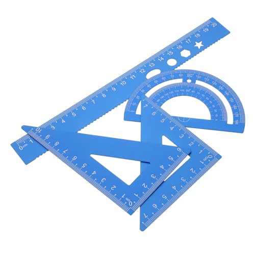 FUNNETOYU 1 Schachtel Aluminium Lineal mit und Winkelmesser Robustes Leichtes Zeichenwerkzeug für Schüler Tragbar Glatte Oberfläche für Schule Büro und Architektur von FUNNETOYU