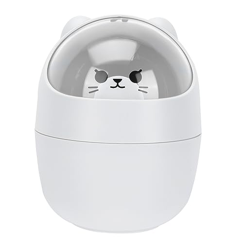 FUNNETOYU 1 Stück Mini Tisch Mülleimer mit Deckel Kleiner Abfallbehälter für Büro und Zuhause Süßes Design Katze Praktischer Abfalleimer für Schreibtisch und Bad von FUNNETOYU
