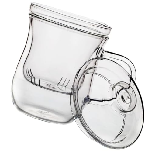 FUNNETOYU 1 Stück Teefilterbecher aus mit Deckel Teetasse für Büro und Zuhause Hitzebeständig mit Feinem Sieb für Teeaufgüsse von FUNNETOYU