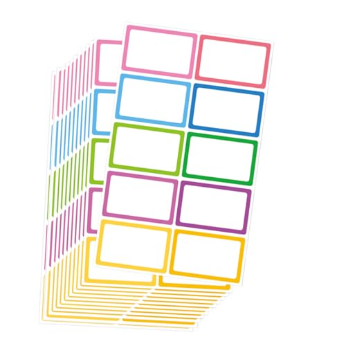 FUNNETOYU 10 Blatt Farbige Begrenzung Namensetiketten Selbstklebend Beschreibbare Blanko Aufkleber für Büro Zuhause und Organisation Leicht Abziehbar Rückstandsfrei Haftend Vielseitig FUNNETOYU 10 Blatt Farbige Begrenzung Namensetiketten Selbstklebend Beschreibbare Blanko Aufkleber für Büro Zuhause und Organisation Leicht Abziehbar Rückstandsfrei Haftend Vielseitig von FUNNETOYU