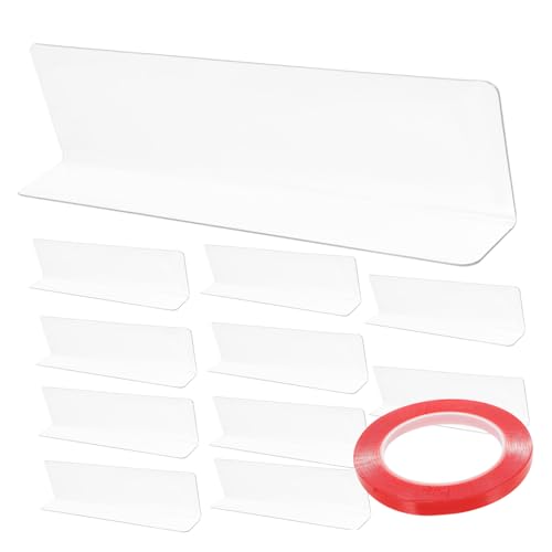 FUNNETOYU 10 Stück Transparente Teiliges Förmiges Regaltrenner aus Robustem PVC für Supermarkt und Schrank Flexibel Einstellbar Leicht zu Reinigen für Warenpräsentation und Ordnung im von FUNNETOYU