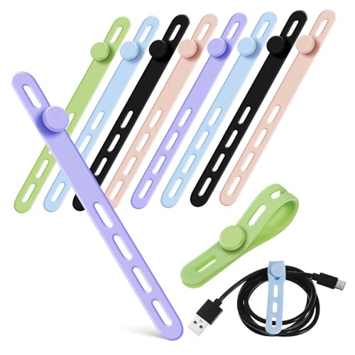 FUNNETOYU 10 Stück Verstellbare Silikon Kabelbinder Zufällige Farben Wiederverwendbare Kabel Organizer für Zuhause Büro und Reisen zur Einfachen Kabelverwaltung und Ordnung Zufällige Farbe FUNNETOYU 10 Stück Verstellbare Silikon Kabelbinder Zufällige Farben Wiederverwendbare Kabel Organizer für Zuhause Büro und Reisen zur Einfachen Kabelverwaltung und Ordnung Zufällige Farbe von FUNNETOYU