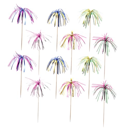 FUNNETOYU 100 Stück Party -Dekorationszeichen Obst pflücken Spieß Cocktails Cocktail-Pick-Stick Cocktail -Strohhalme Koktschwanz Zahnstocher festliche Zahnstocher hölzern Zufällige Farbe von FUNNETOYU