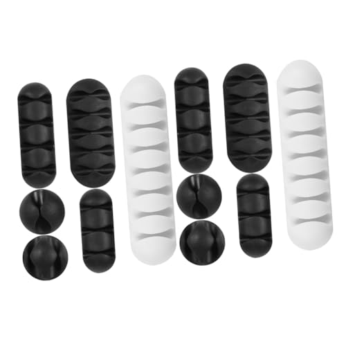 FUNNETOYU 12 Stück Teiliges Kabelclips Selbstklebend Kabelhalter Kabelmanagement Clips für Schreibtisch USB Audio Kabel Organizer Kabelbefestigung mit Elastischem Schutz für Zufällige Farbe von FUNNETOYU