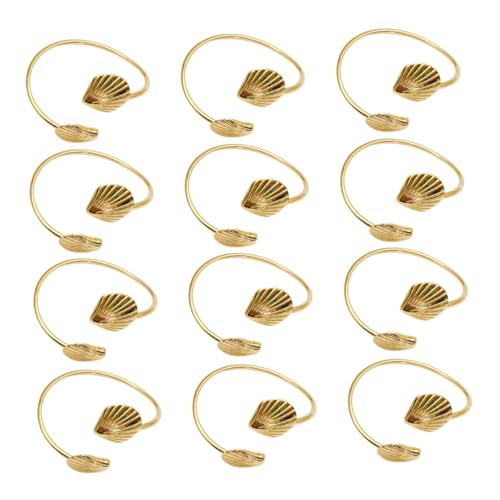 FUNNETOYU 12 Stück Teiliges Muschel serviettenringe für Bankett und Hochzeit Stilvolle Napkin Holder mit Feiner Verarbeitung für Familienfeiern Partys und Festliche Tischdekoration von FUNNETOYU