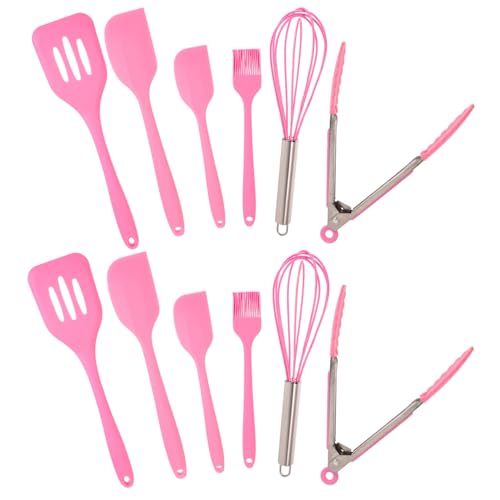 FUNNETOYU 12 Stück Teiliges Silikon küchenutensilien Hitzebeständig Kratzfrei mit Schaufel Spatel Schneebesen Backpinsel und Zange Bpa frei für Antihaft kochgeschirr Kochen und Grillen von FUNNETOYU