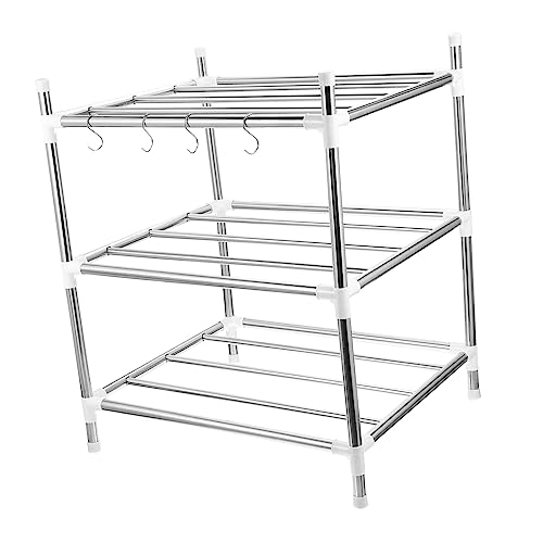 FUNNETOYU 1Stück Multifunktionales Dreischichtregal für Küche Platzsparender Organizer mit Einzigartigem Design für Töpfe und Pfannen Sorgt für Ordnung und Stil Ihrer von FUNNETOYU