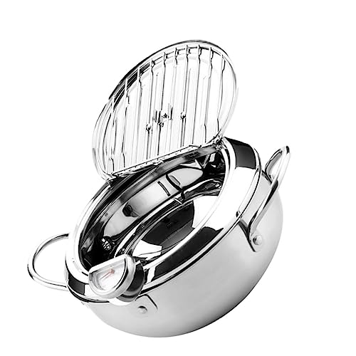 FUNNETOYU 1Stück Teilige Bratpfanne Thermometer für Induktionsherde Kontrollierte Temperatur für Sicheres Frittieren und Leicht zu Reinigen von FUNNETOYU