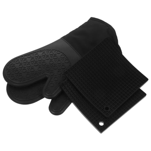 FUNNETOYU 2 Sätze Hitzebeständige Silikon Ofenhandschuhe und Topflappen rutschfest Verbrühend Waschbar Vielseitig für Backofen Grill Mikrowelle Küchenschutz Set FUNNETOYU 2 Sätze Hitzebeständige Silikon Ofenhandschuhe und Topflappen rutschfest Verbrühend Waschbar Vielseitig für Backofen Grill Mikrowelle Küchenschutz Set von FUNNETOYU