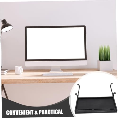 FUNNETOYU 2 Sätze Tastaturablage Ausziehbar ohne Bohren Platzsparender Tastaturschubladen Organizer unter Schreibtisch Praktische Schreibtisch Aufbewahrung für Büro und Zuhause Schwarz von FUNNETOYU