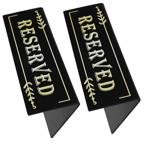 FUNNETOYU 2 Stück Acryl Tischschild Reserviert Stabiles Förmiges Dreieck Design Wetterfest für Restaurant Hochzeit Bankett Sitzplatzreservierung von FUNNETOYU