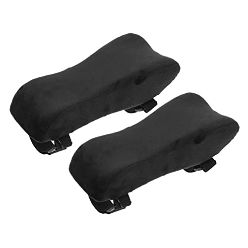 FUNNETOYU 2 Stück Armlehnenpolster für Gaming und Bürostühle Ergonomische Memory Schaum Kissen mit Reißverschluss Druckentlastung für Ellenbogen und Arme Schwarz von FUNNETOYU