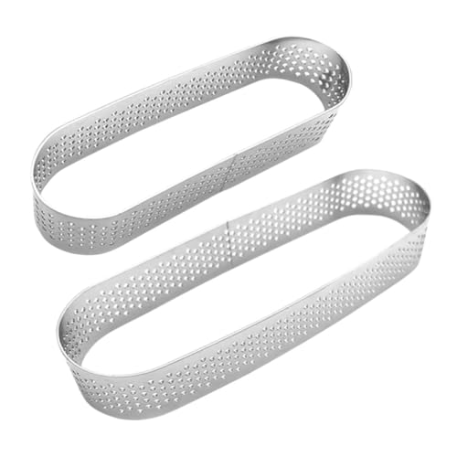 FUNNETOYU 2 Stück Backform Tortenring zum Backen Mousse perforiert Löcher Kuchenform für pappbecher multifunktionswerkzeug Backzubehör Tortenringe aus Edelstahl Gebäckring Backringe Silber von FUNNETOYU