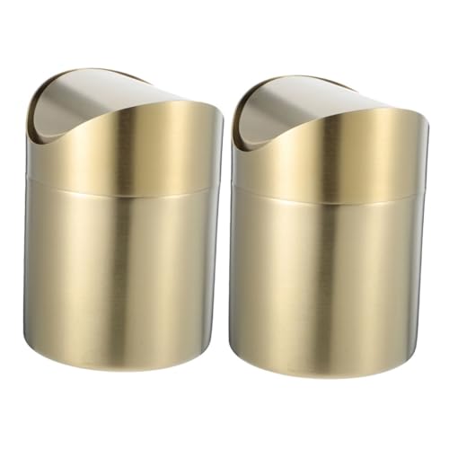 FUNNETOYU 2 Stück Desktop-mülleimer Mini-papierkorb Mülleimer Büro Müllbehälter Desktop Mini Klein -müllbehälter Rostfreier Stahl Golden FUNNETOYU 2 Stück Desktop-mülleimer Mini-papierkorb Mülleimer Büro Müllbehälter Desktop Mini Klein -müllbehälter Rostfreier Stahl Golden von FUNNETOYU