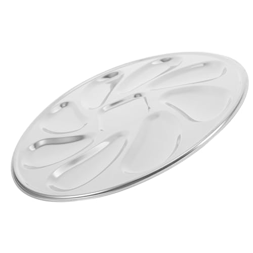 FUNNETOYU 2 Stück Edelstahl Austernplatte mit Schlitzen Robuste Grillpfanne für Austern und Meeresfrüchte Große Kapazität Elegantes Design für Restaurant und Grill Vielseitige Servierplatte von FUNNETOYU