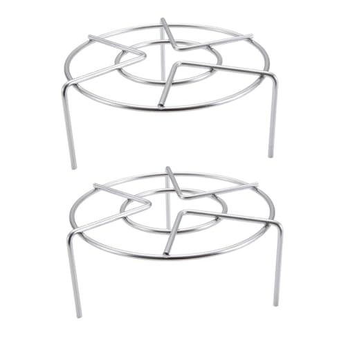 FUNNETOYU 2 Stück Edelstahl Dampfgarer Steamer Regal Küchen Dampfeinsatz Stapelbar für Gemüse Fisch Tamale Crabs Dampfgareinsatz Langlebig und Leicht zu Reinigen von FUNNETOYU