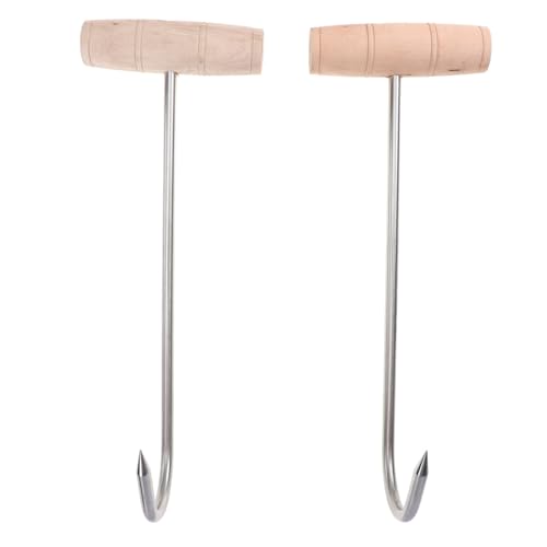FUNNETOYU 2 Stück Edelstahl T haken mit Holzgriff Fleischhaken für Schweinefleisch Aufhängen Rostfrei Robust Lang für Metzger BBQ und Fleischverarbeitung FUNNETOYU 2 Stück Edelstahl T haken mit Holzgriff Fleischhaken für Schweinefleisch Aufhängen Rostfrei Robust Lang für Metzger BBQ und Fleischverarbeitung von FUNNETOYU